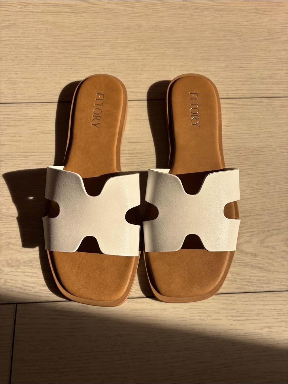 White sandals
